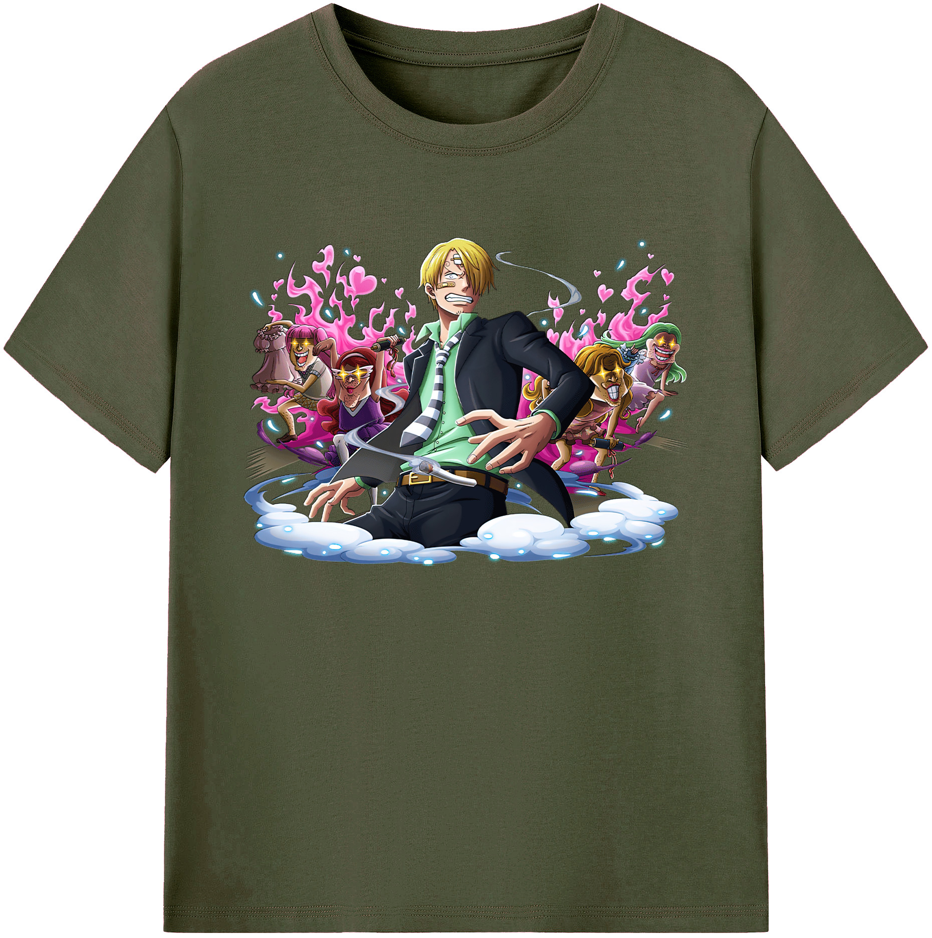 （画像用） ワンピース サンジ ONE PIECE Sanji 綿100％ メンズ半袖Tシャツ｜肌触りやわらか＆通気性